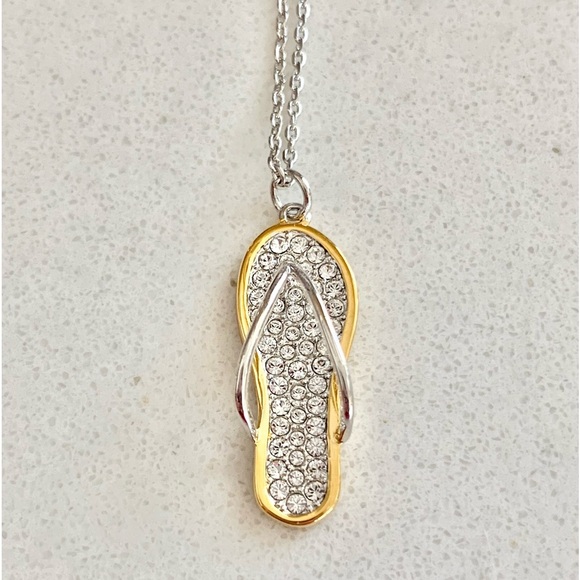 Touchstone Crystal Flip Flop Necklace - Picture 2 of 5